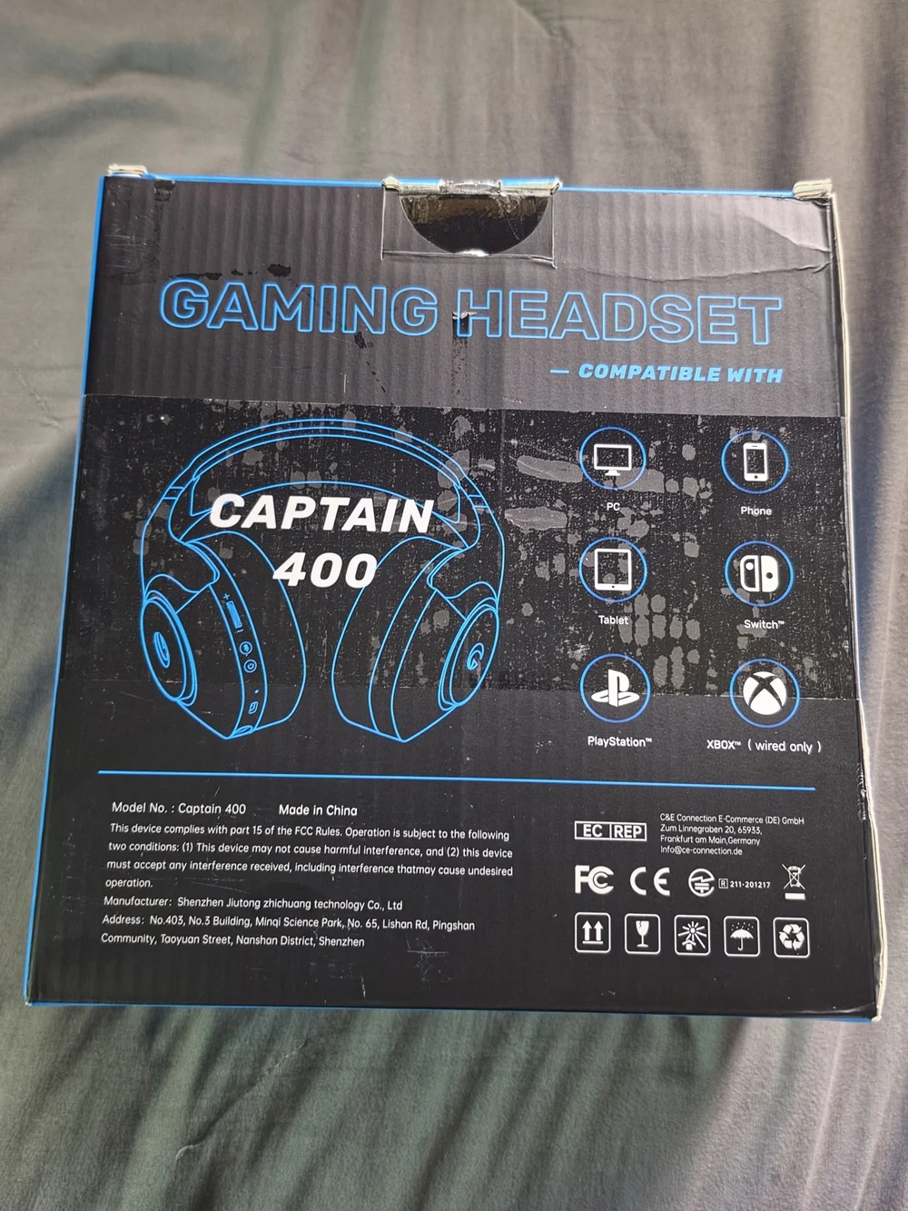 Captain 400 Gaming Headset — Blue Comfortable Over-Ear Headphones